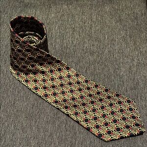 Christian Dior Monsieur Vintage Tie Navy Red Gold Chain Pattern